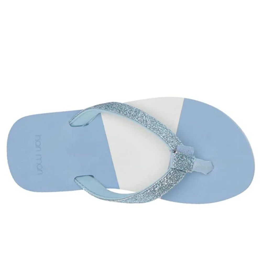Hari Mari Meadows Asana Sandal Toddler US 6-7 Blue Glitter Slip-On Slide ZAP1461